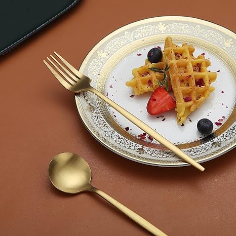 CarvonSteel - Minimalist Flatware Set in Stainless Steel with Titanium Finish