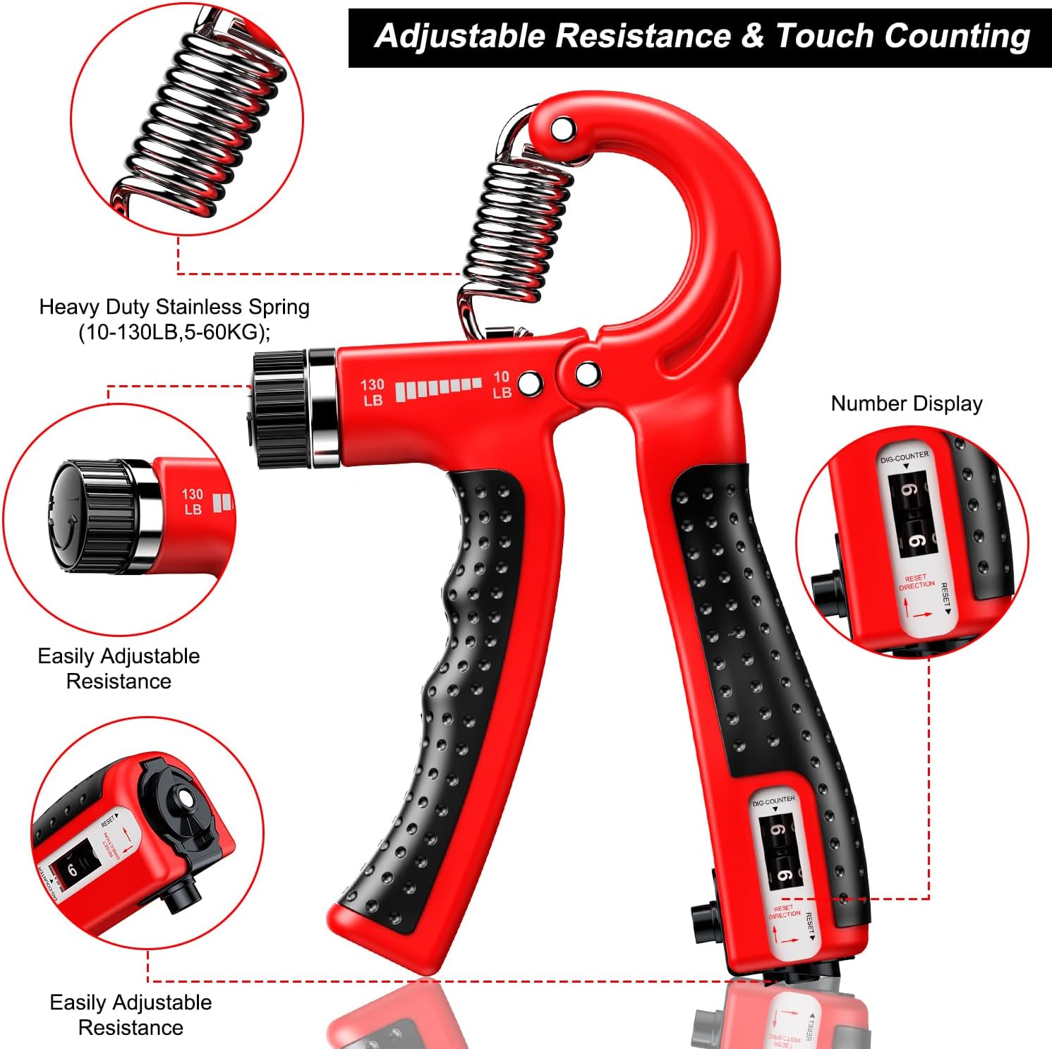 GripMaster - Set de musculateurs de poigne (lot de 2)