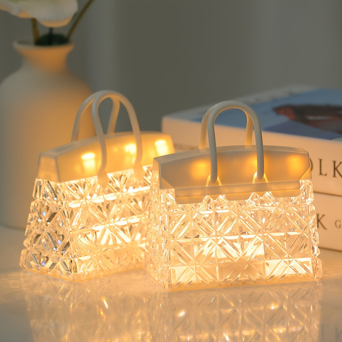 GlowSquare - Square LED Table Lamp with Polished Finish