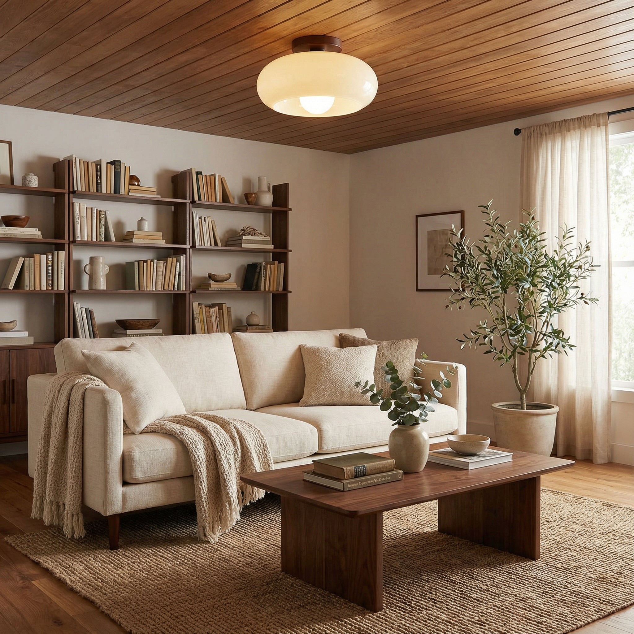 CrémaBauhaus – Plafonnier Bauhaus Crème au Design Géométrique | Éclairage Doux & Intemporel
