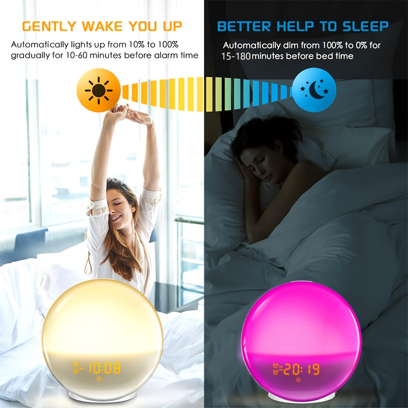 AlarmGlow - Sunrise Simulation Alarm Clock with Dual Alarm