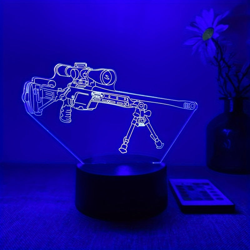 Mavrik - 3D LED Gun-Shaped Night Light with 16 Colors