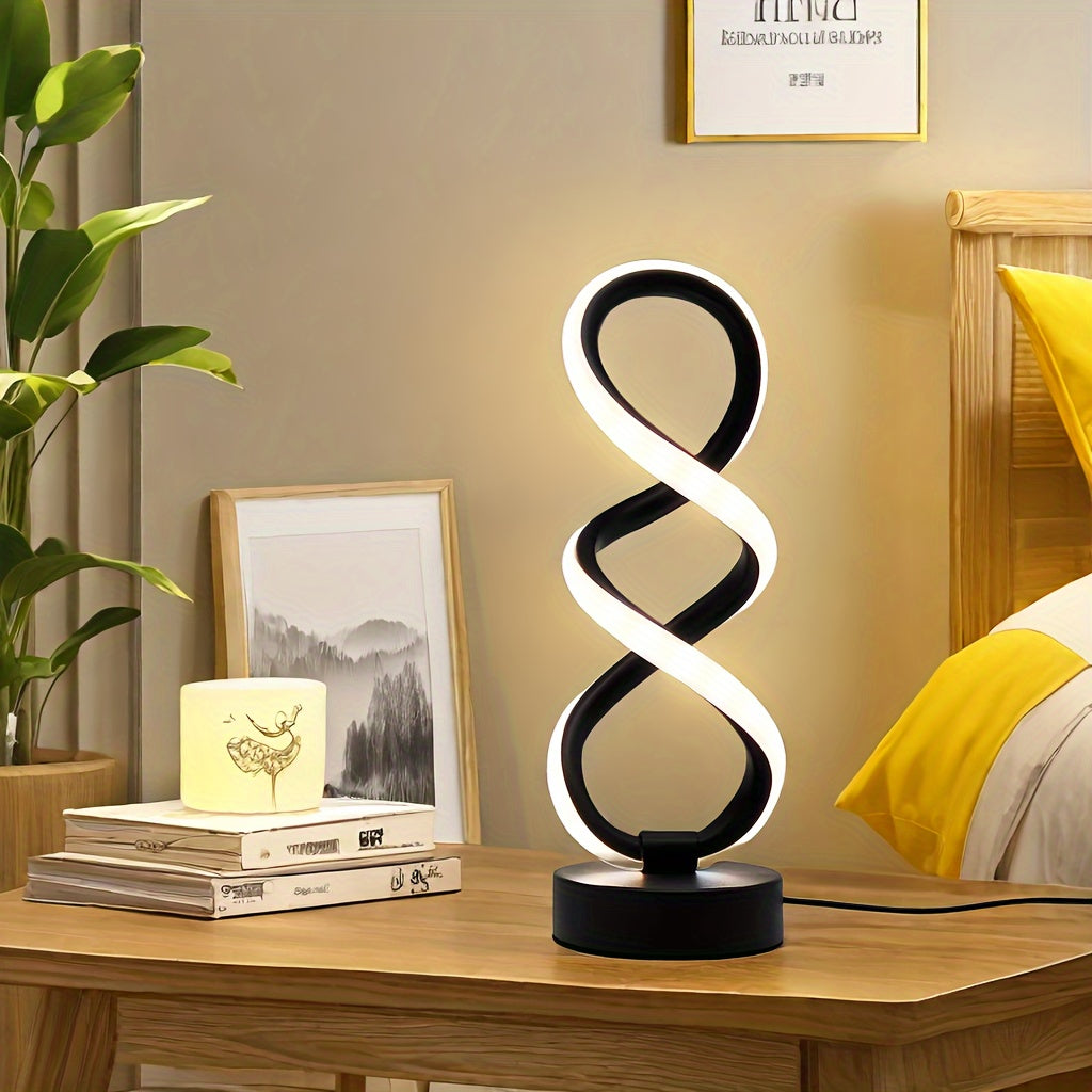 SpiraLux - Elegant Spiral Table Lamp with Adjustable Color