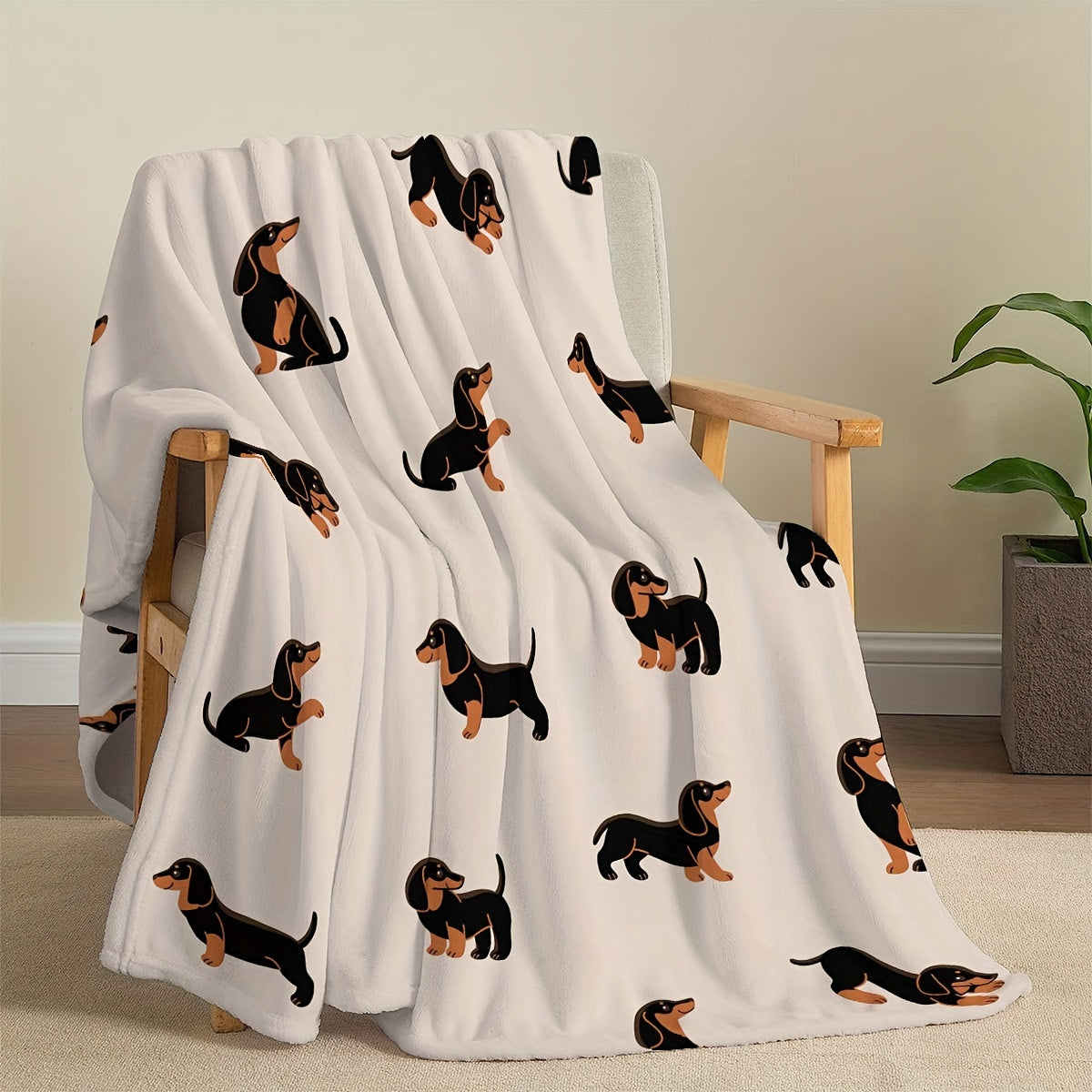 Dachshund Cozy - Soft Flannel Throw Blanket for Pets & Sofa