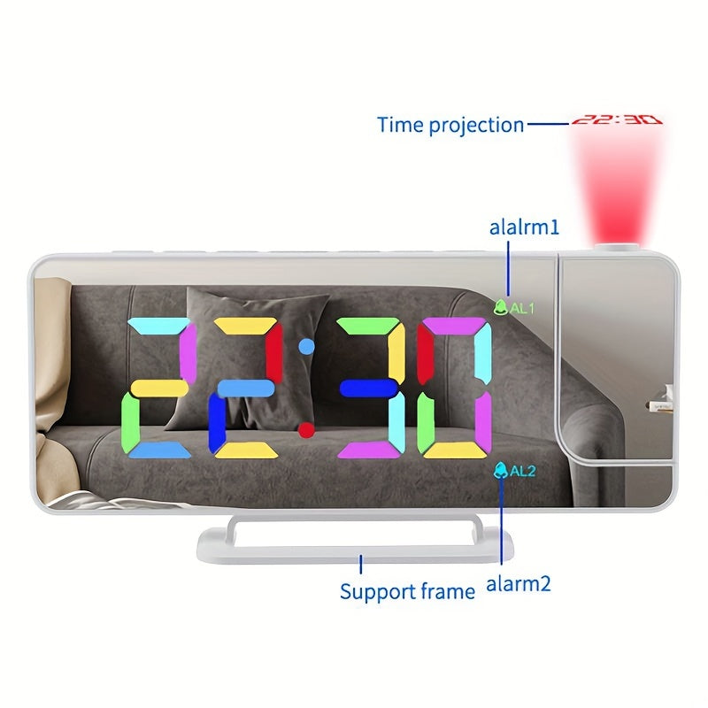 RGBProjector Clock - RGB Projection Alarm Clock with Dual Alarm