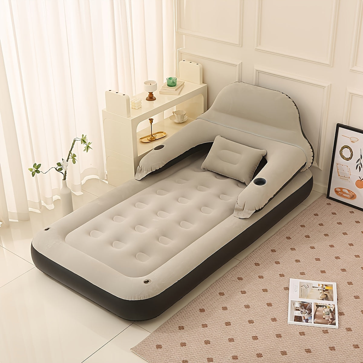 AirComfort Mattress - Inflatable Bed with Backrest and Built-In Pump