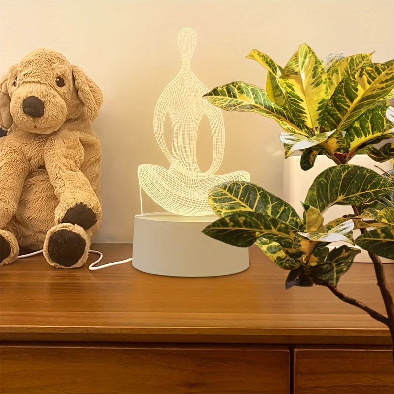 ZenLight - Modern 3D Yoga-Inspired Bedside Lamp