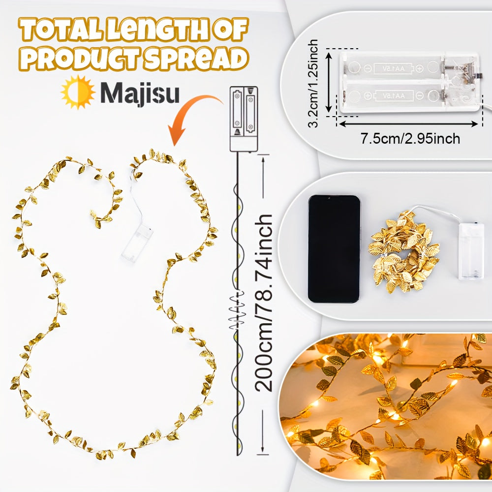 FairyLume - Elegant Golden Leaf String Lights