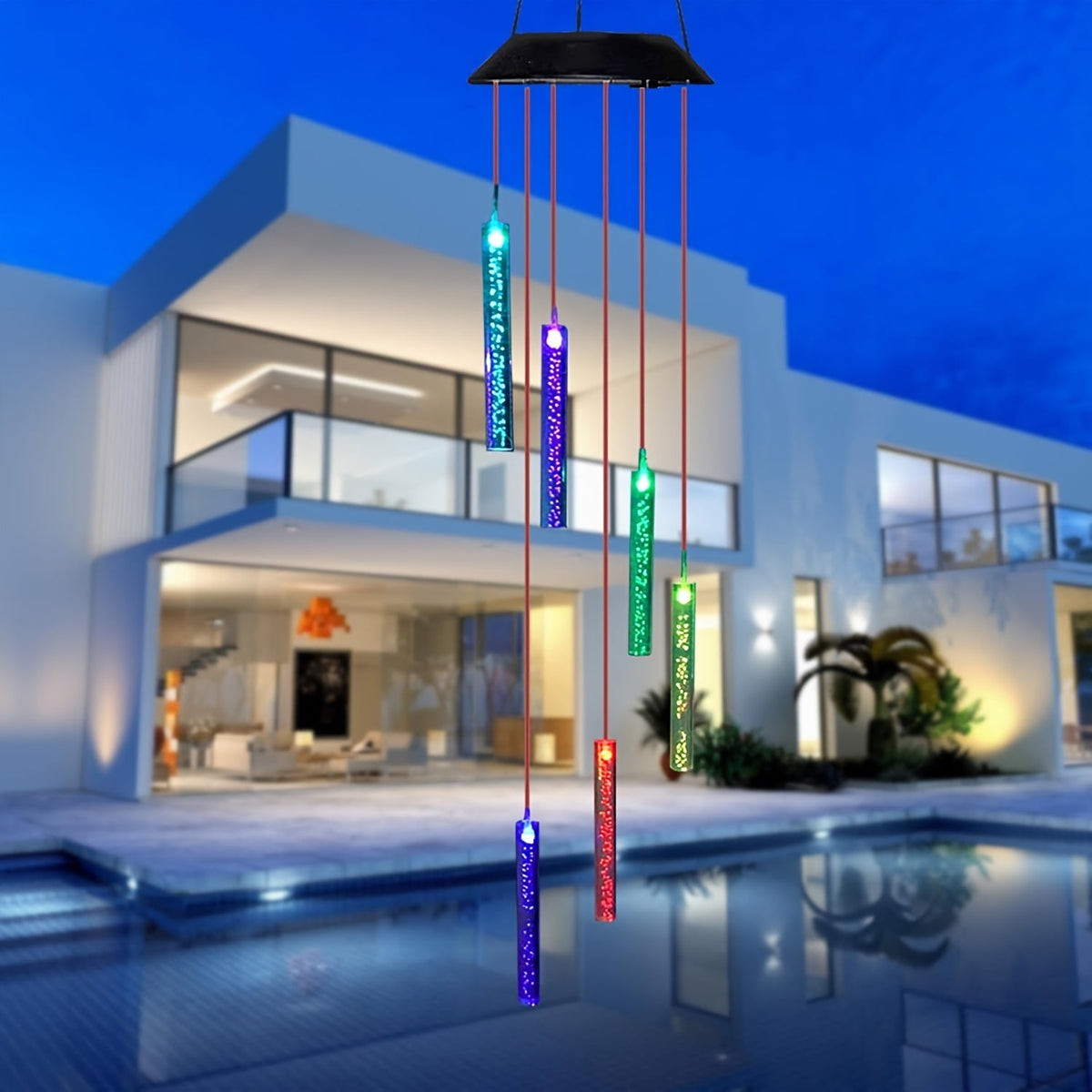 SolarChime - Solar-Powered LED Wind Chime for the Outdoors