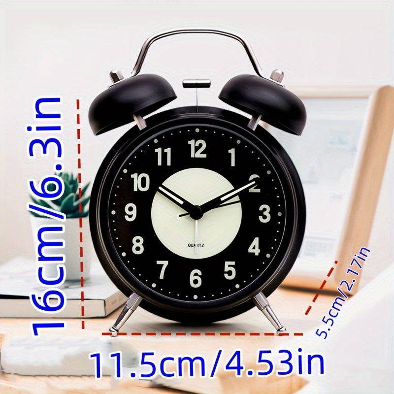 Nyctel - Silent Metal Alarm Clock with Luminous Hands
