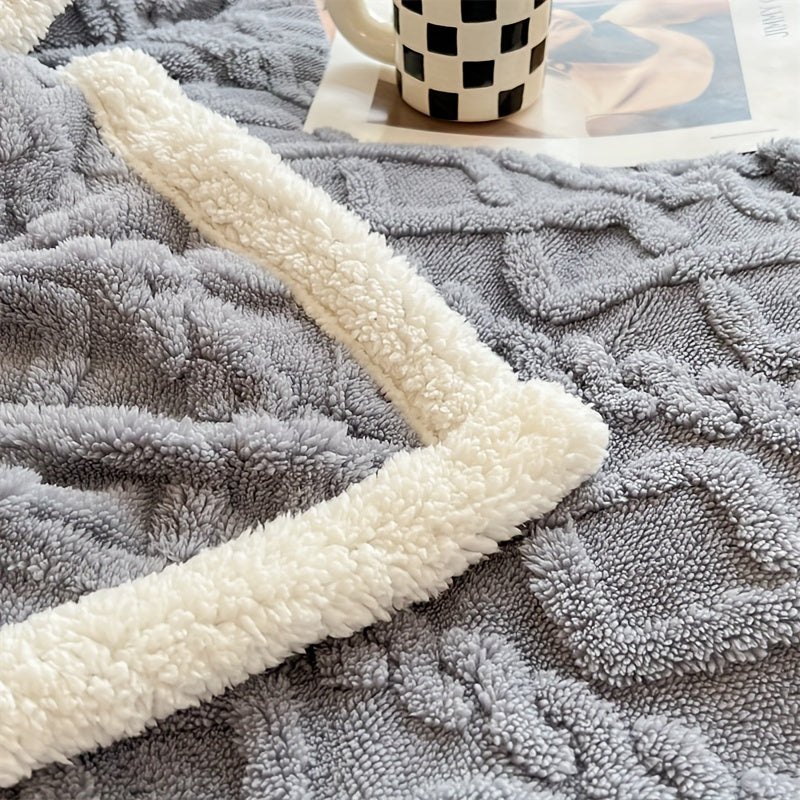 Vintra - Double-Sided Fleece Throw, Vintage Winter Style