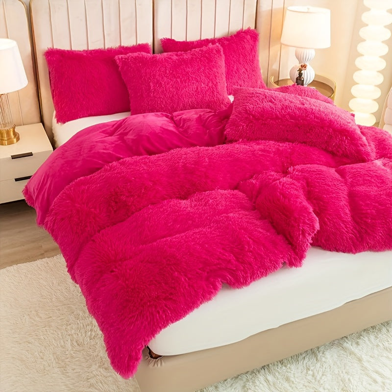 IndulgeNest - Ultra Soft Plush Duvet Cover Set with Zip Closure