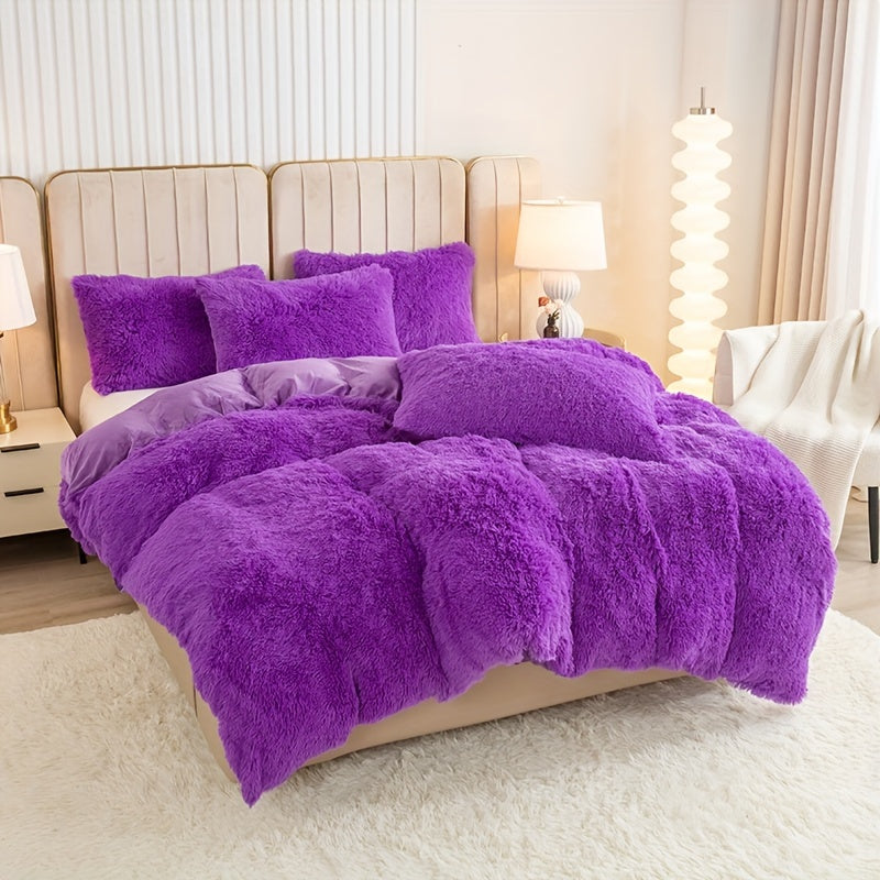IndulgeNest - Ultra Soft Plush Duvet Cover Set with Zip Closure