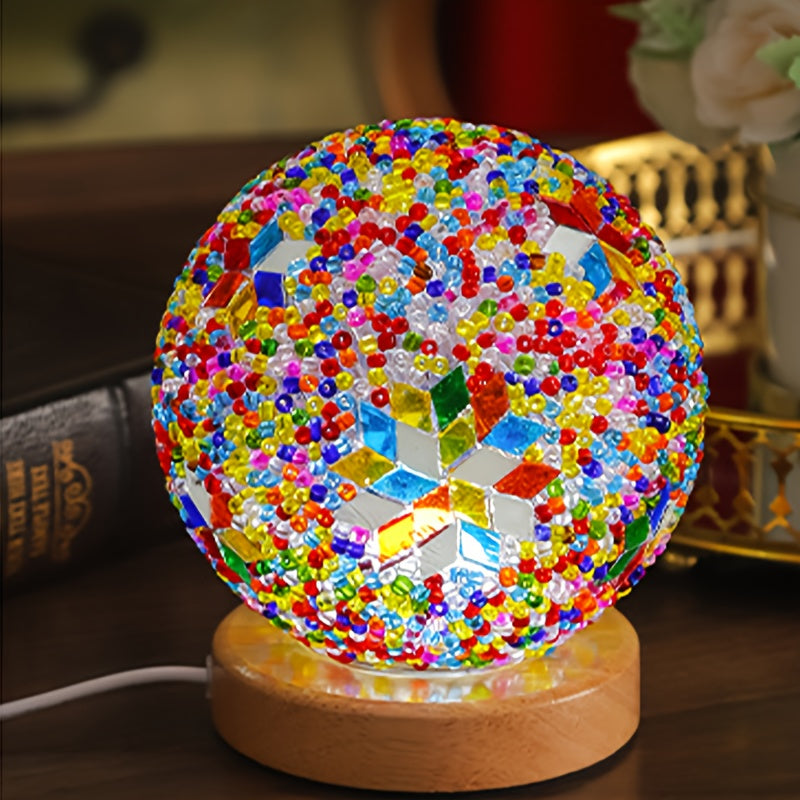 GlassArt Lamp - Colorful Glass Table Lamp with Adjustable LED