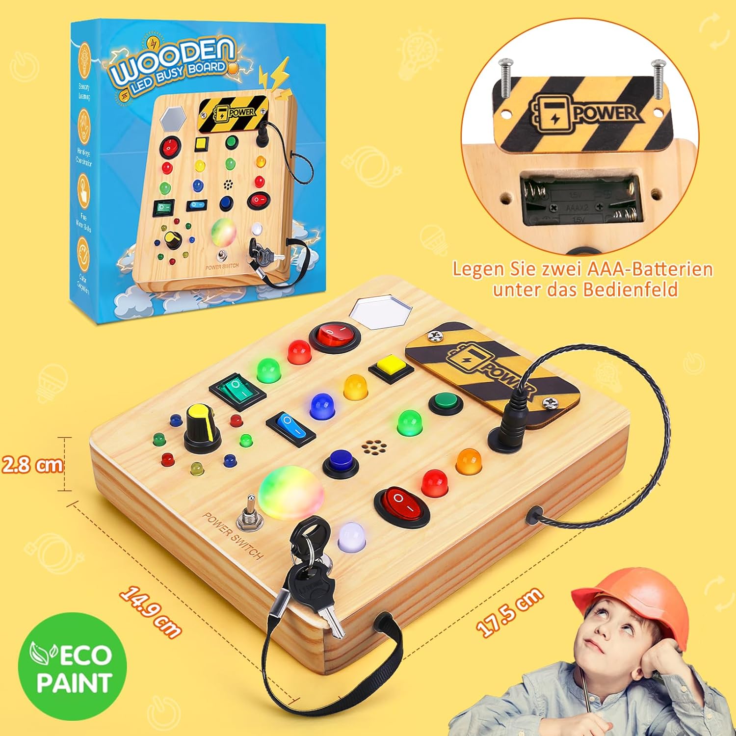 WonderChime - Musical Light-Up Montessori Activity Board for Toddlers