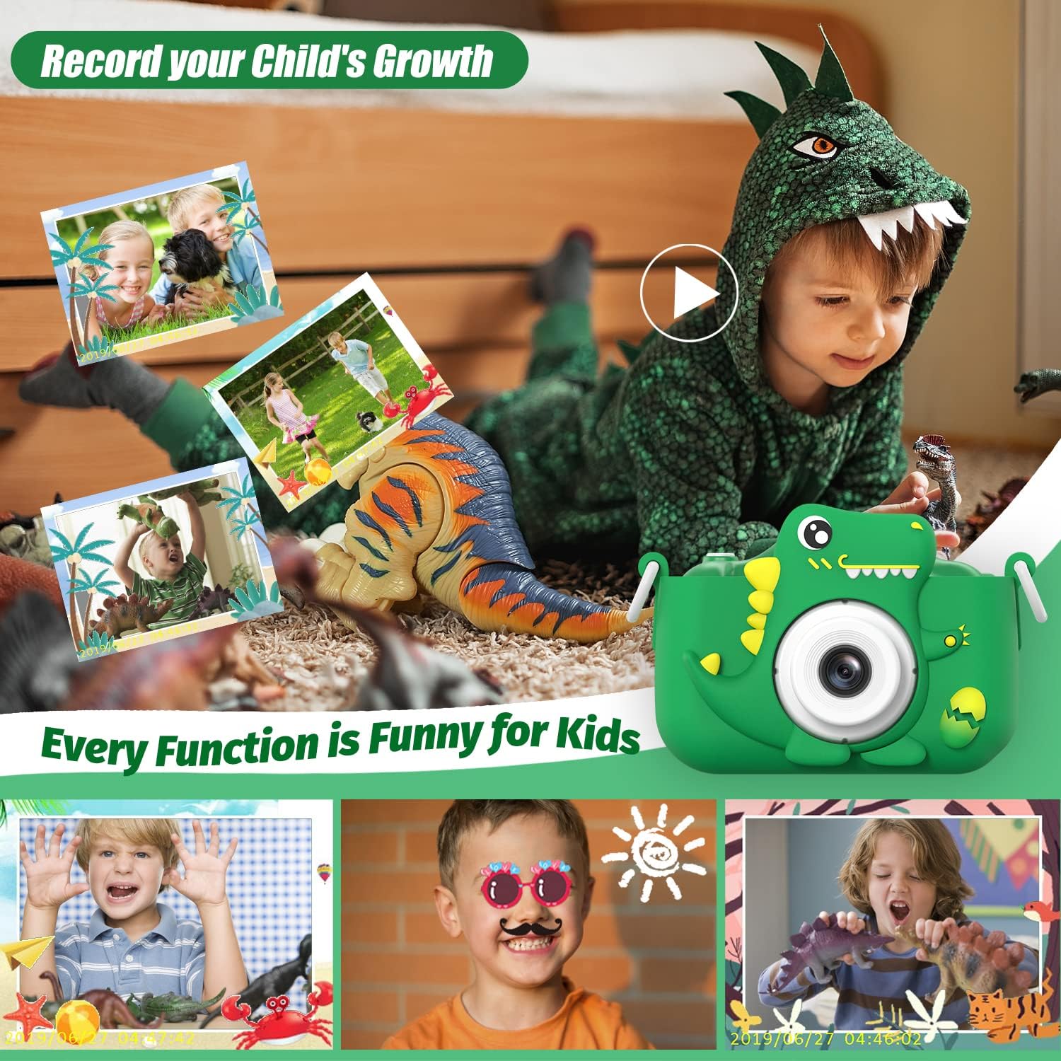 NanoLens - Dinosaur 1080P Camera for Creative Kids