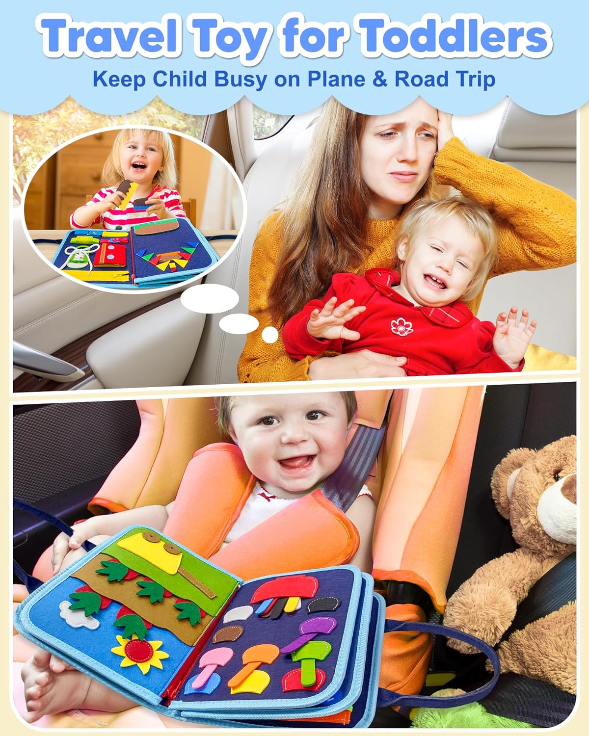LearnLoop - Blue Montessori Sensory Board for Babies
