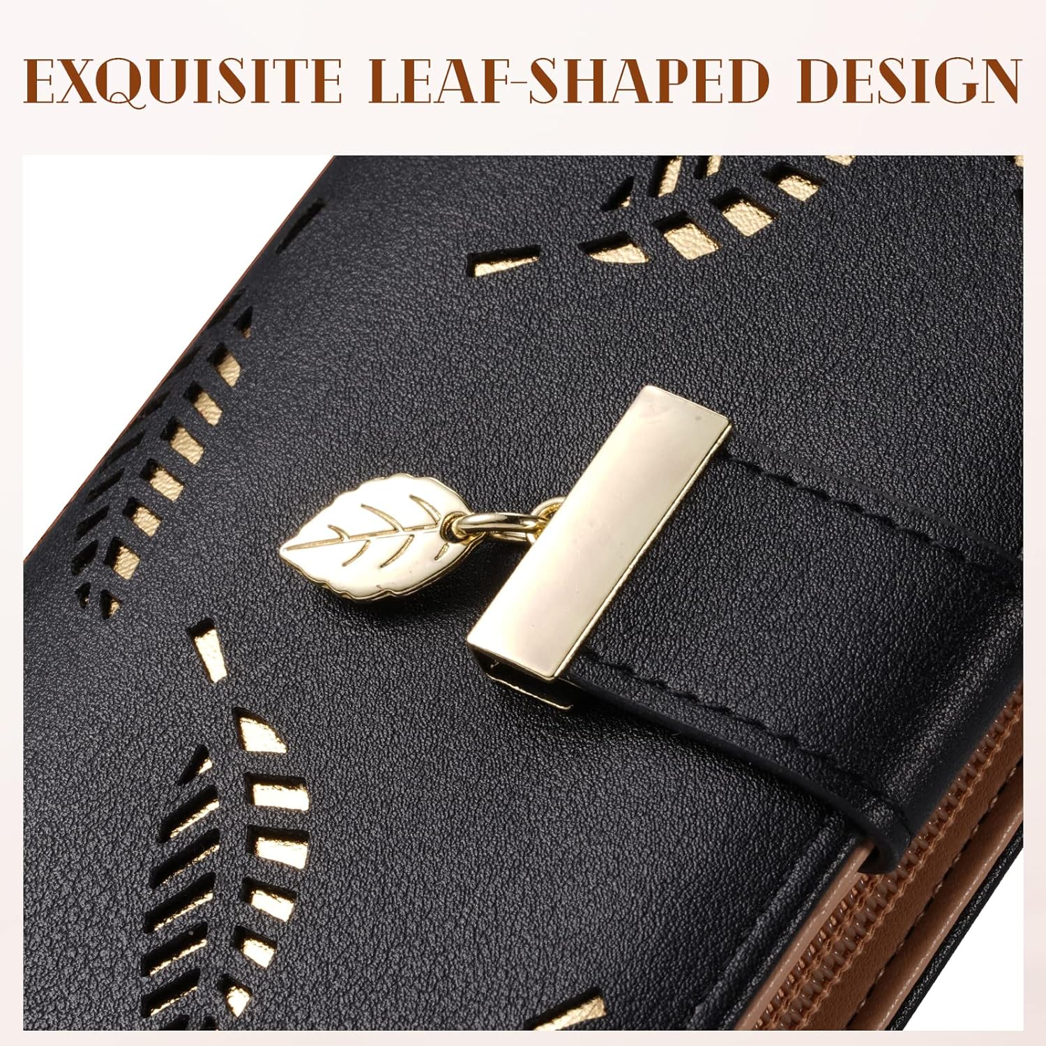 LeatherLeaf - Portefeuille Cuir Femme Raffiné