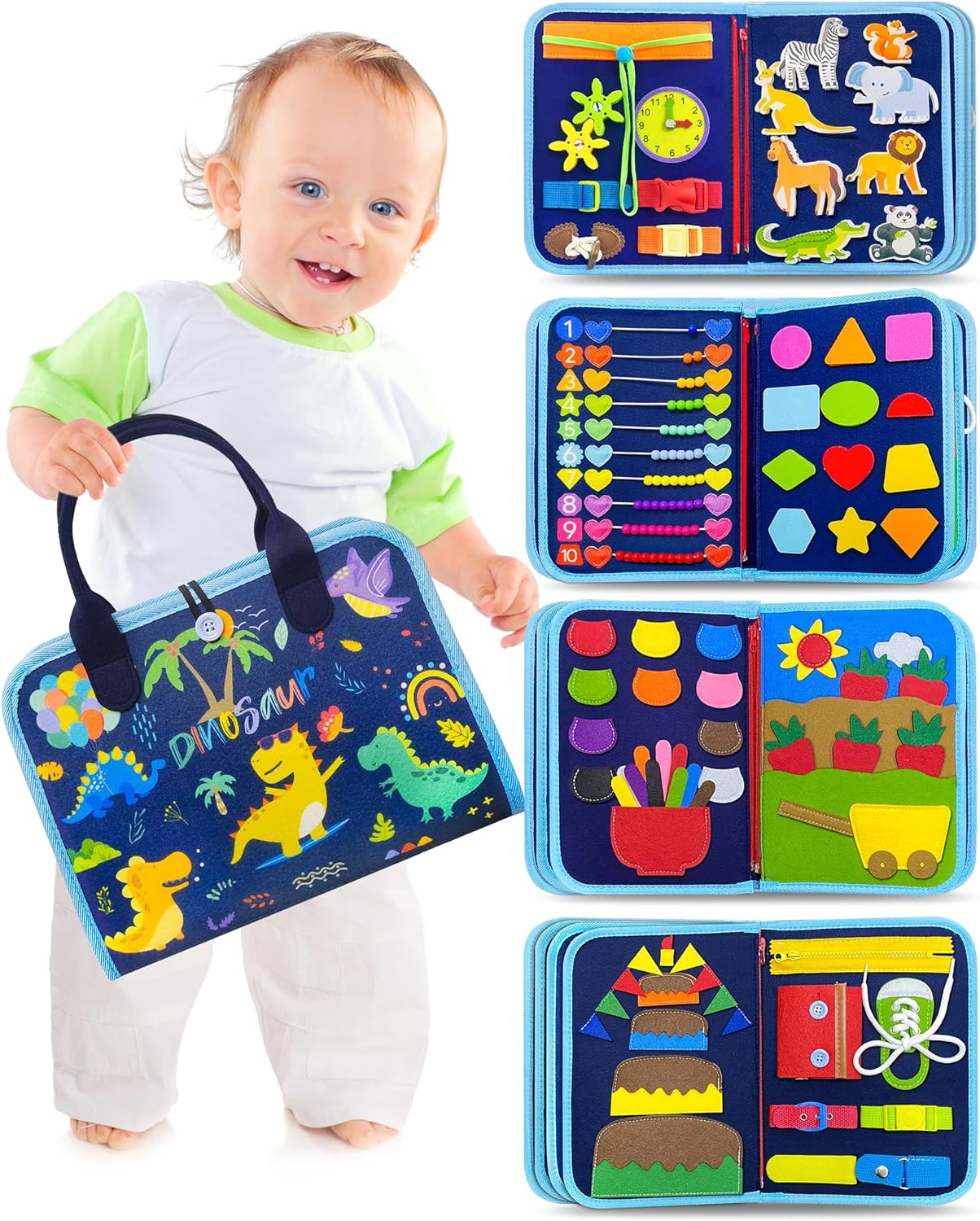 LearnLoop - Blue Montessori Sensory Board for Babies