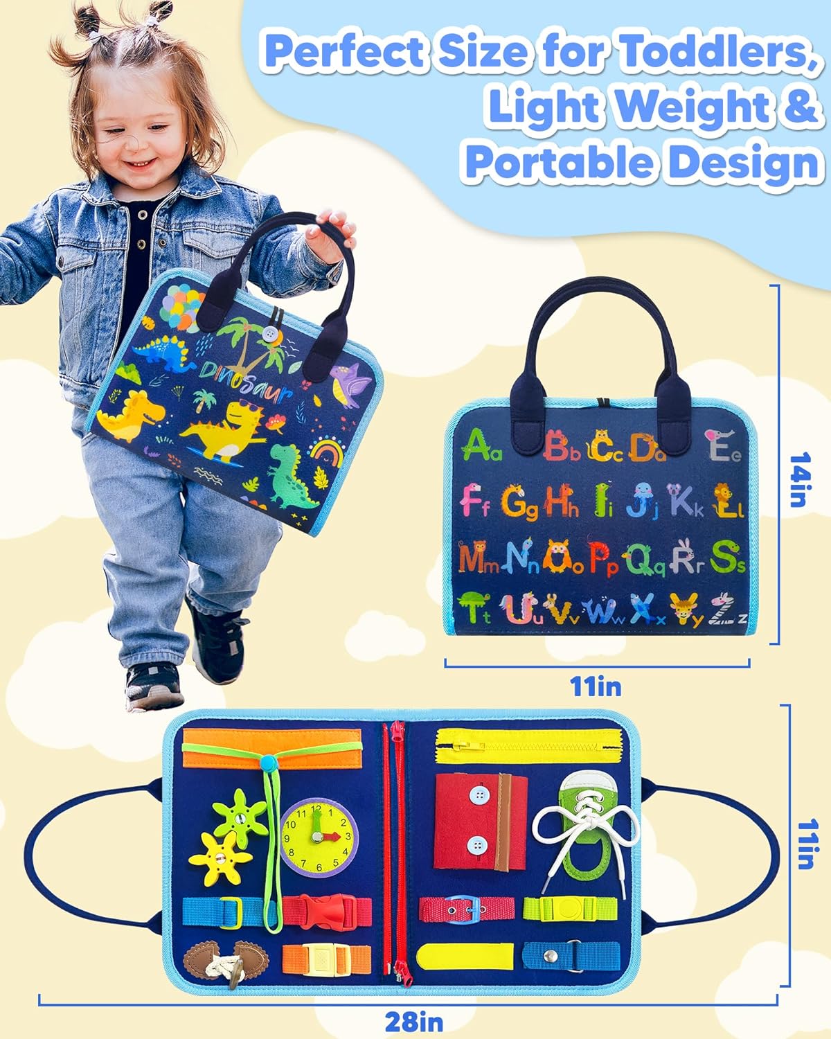 LearnLoop - Blue Montessori Sensory Board for Babies