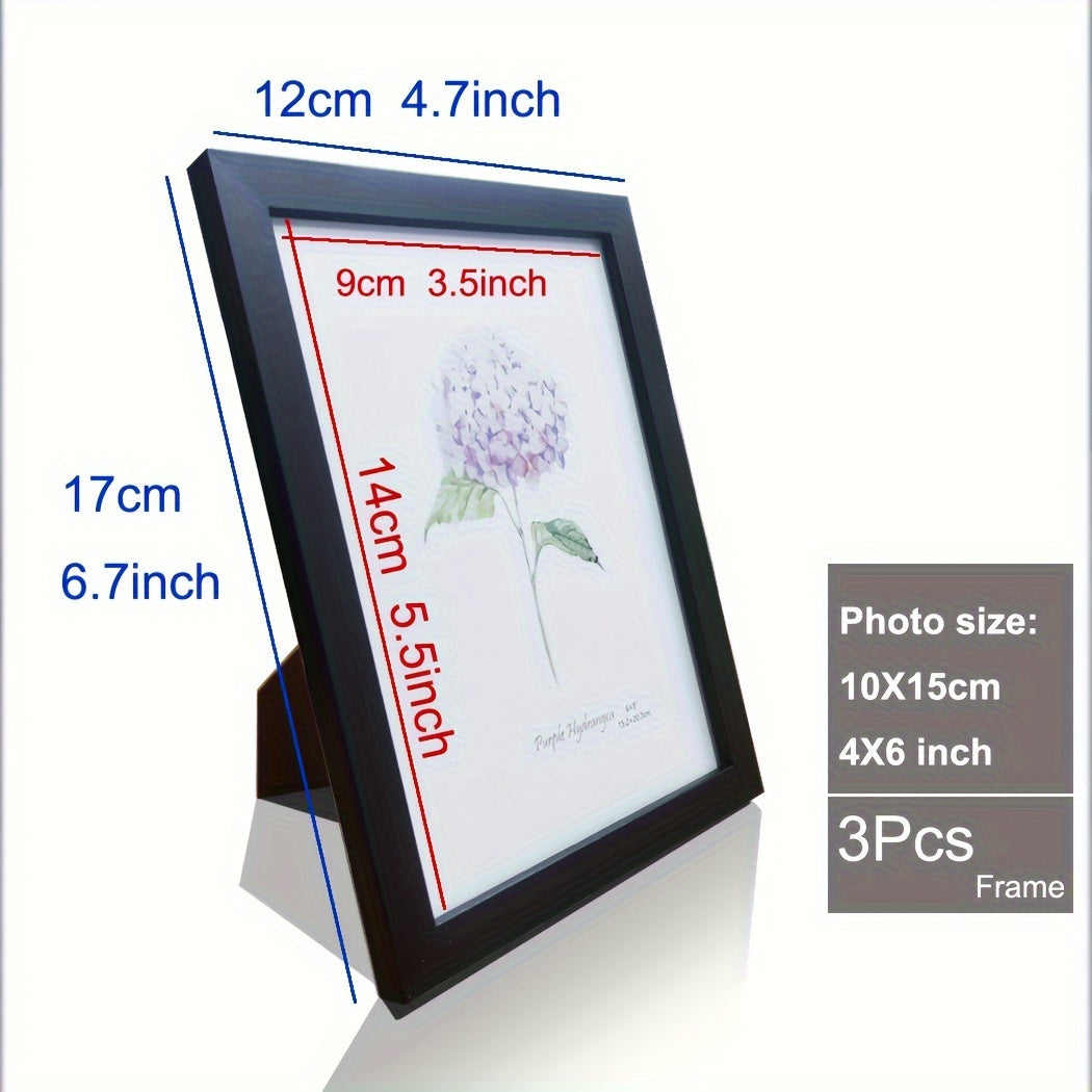 Timeless Memories - Set of 3 Wooden Photo Frames for Your Memories