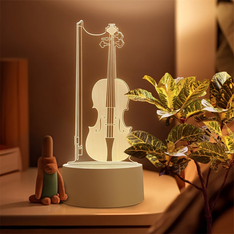 MelodyGlow Lamp - 3D LED Cello-Shaped Table Lamp