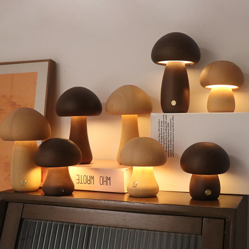 Faunwood - Wireless Wooden Mushroom LED Night Light