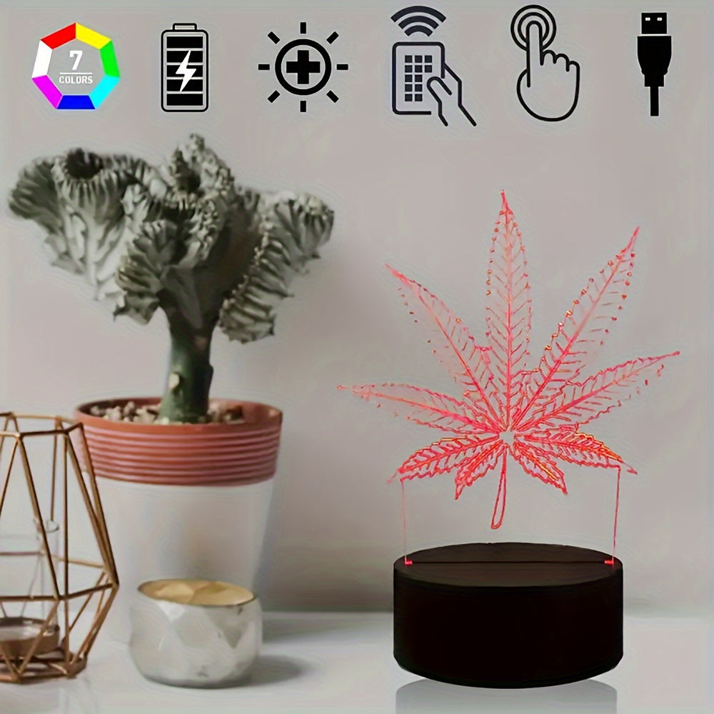 HempGlow - 3D Acrylic Table Lamp with LED Night Light