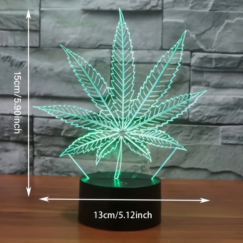 HempGlow - 3D Acrylic Table Lamp with LED Night Light