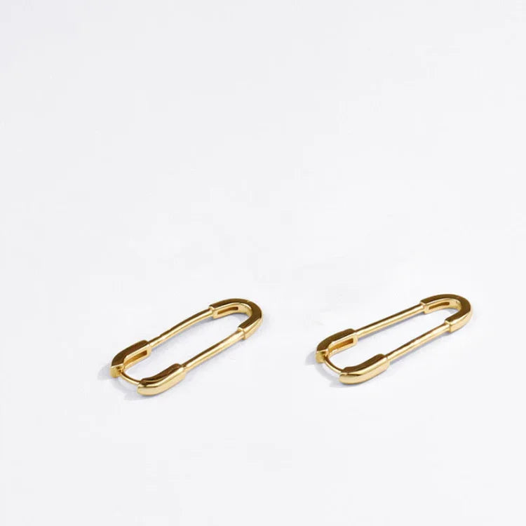 Viola - Boucles d'oreilles trombones en or et argent