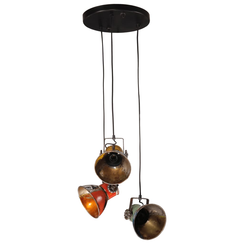 Industrial Triangle - Hand-Painted 3-Shade Pendant Light
