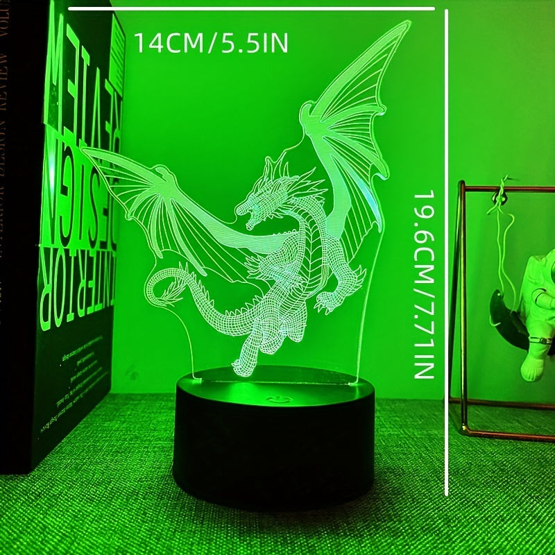 DinoGlow Lamp - 3D Dinosaur Night Light with RGB Light