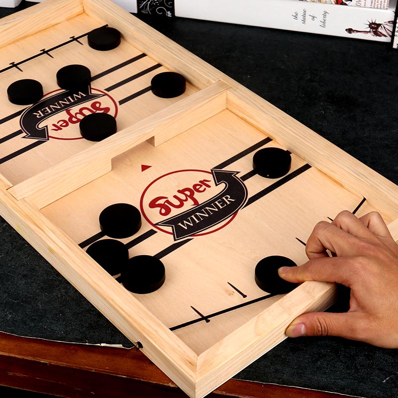 PlayFun - Reversible Double-Sided Sling Puck Board Game for the Family