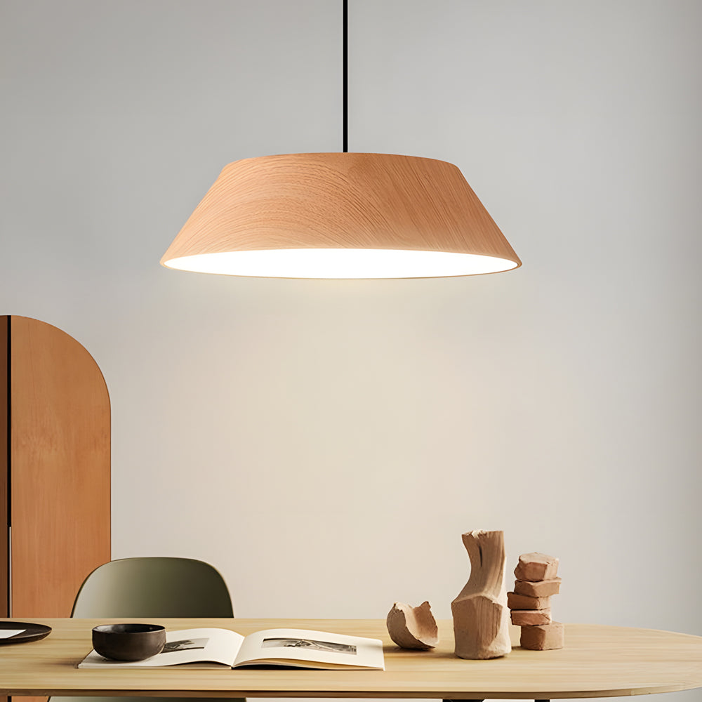 HarmonyGlow Pendant - Japanese-Inspired Wooden LED Light