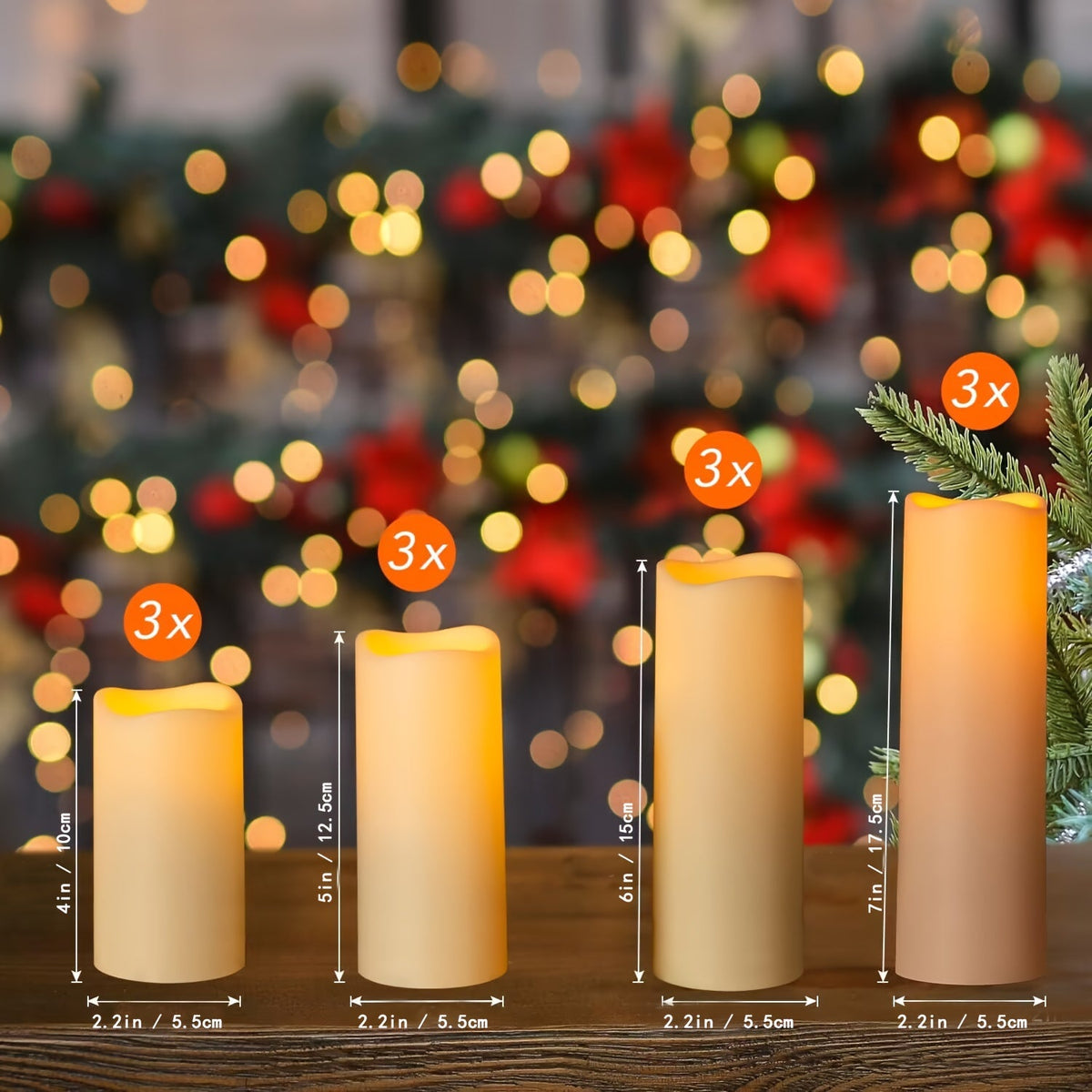 Esclara - 12-Piece LED Candle Set with Remote Control