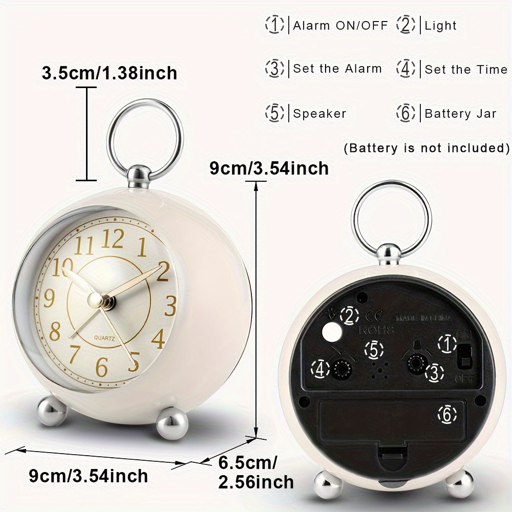 RetroTime Clock - Silent Retro Alarm Clock with Night Light