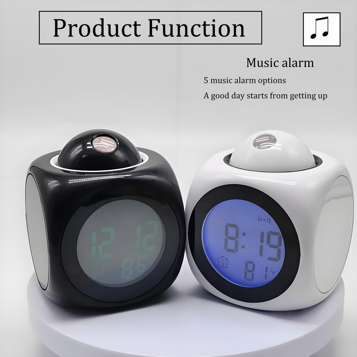 ProClock - Modern Projection Alarm Clock with Sound Alarm