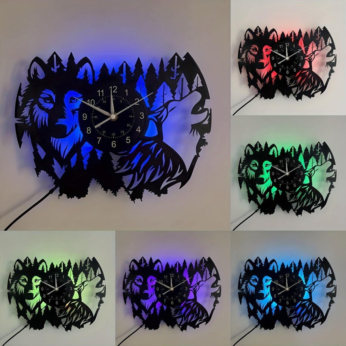 HuskyVinyl Clock - Rustic Recycled Vinyl Wall Clock with Husky Design
