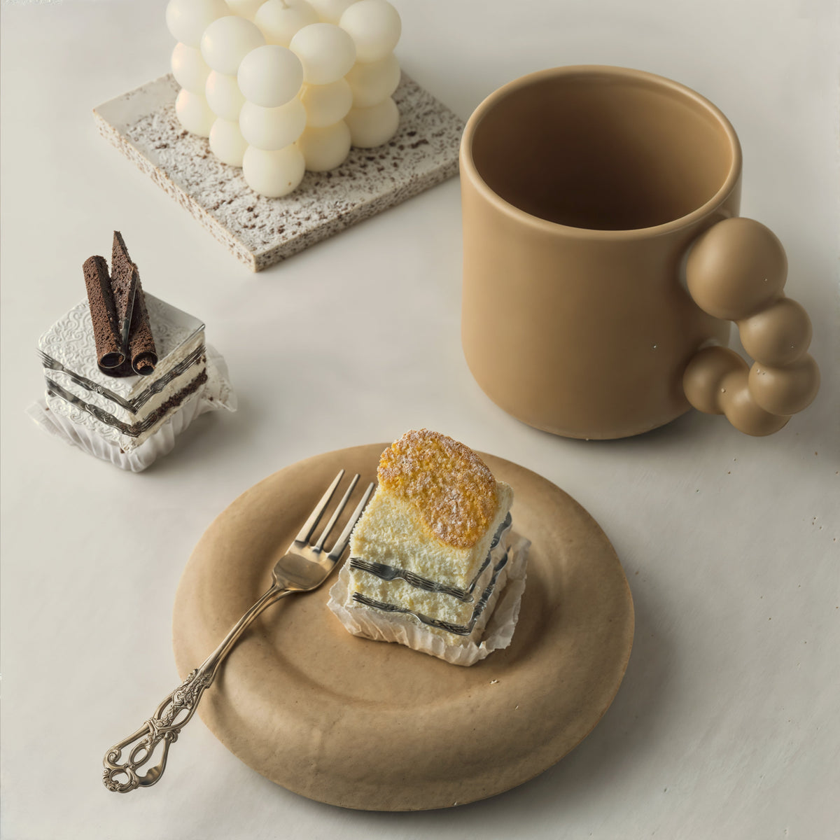 LuxeHestia - Handmade Porcelain Cup and Plate Set
