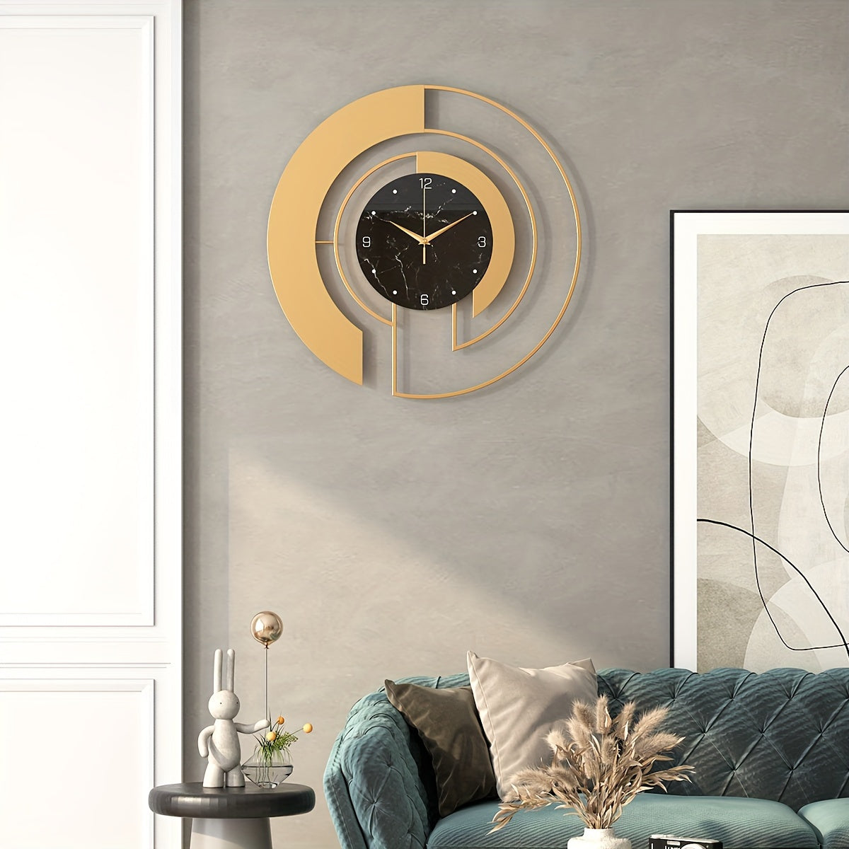 GeoGold Clock - Golden Geometric Wall Clock for Modern Interiors