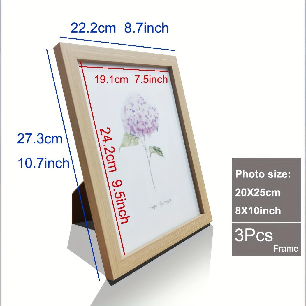 Timeless Memories - Set of 3 Wooden Photo Frames for Your Memories