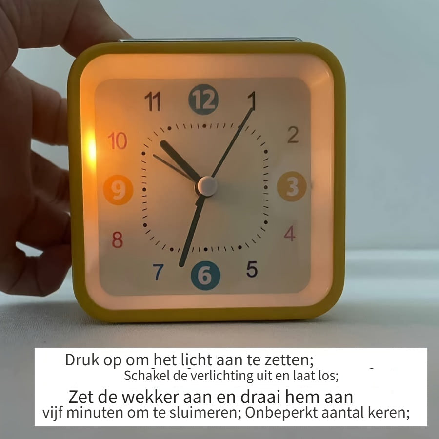 TimeCube - Square Digital Alarm Clock with Night Light and Snooze