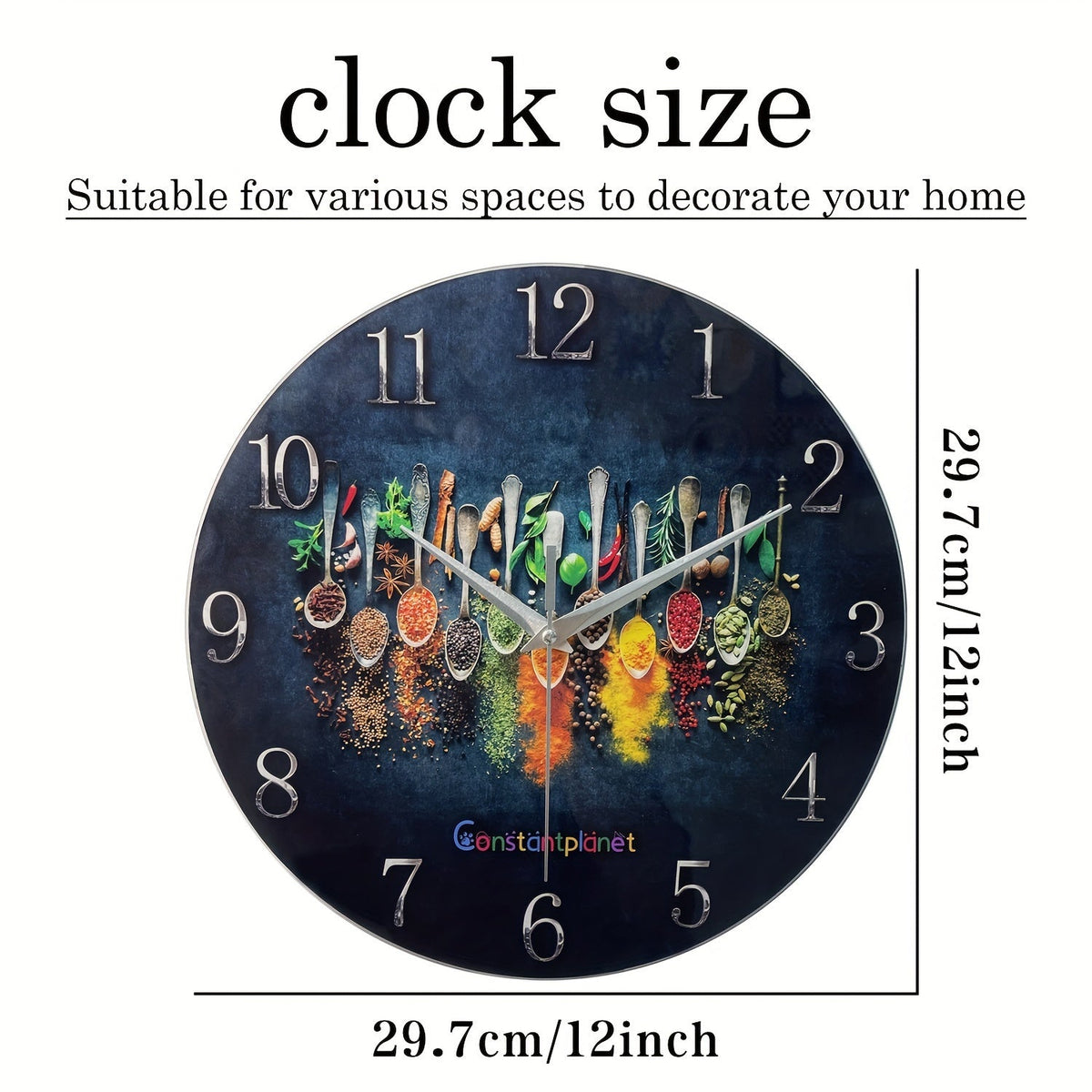 SpiceTime Clock - Silent Wall Clock with Aromatic Herb Design