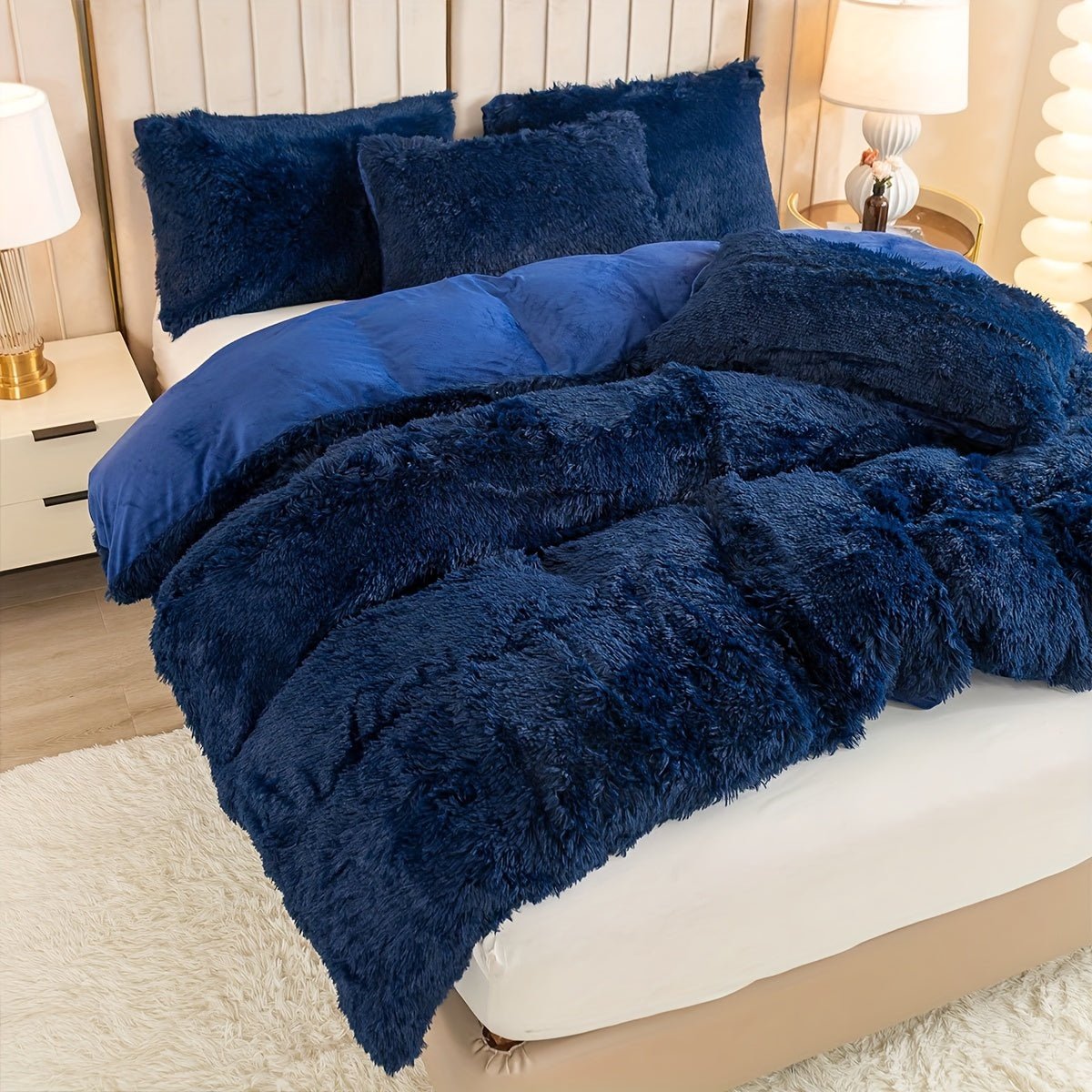 IndulgeNest - Ultra Soft Plush Duvet Cover Set with Zip Closure
