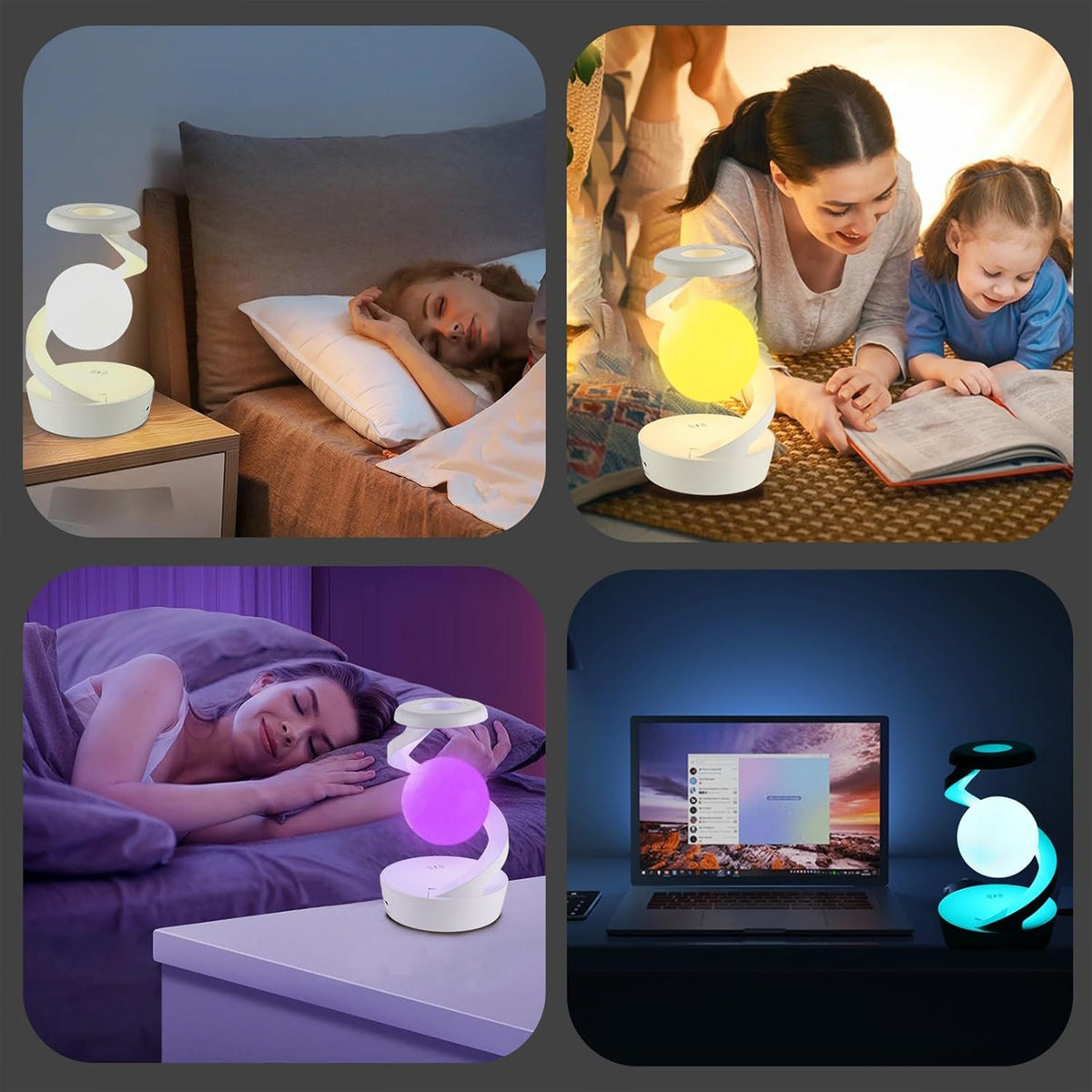 GestureGlow Lamp - LED RGB Desk Lamp with Wireless Charging