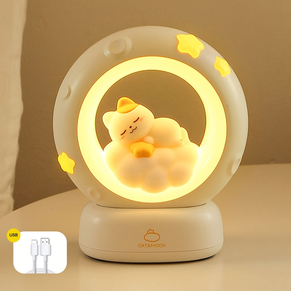 SleepyCat Lamp - Dimmable USB LED Cat Night Light
