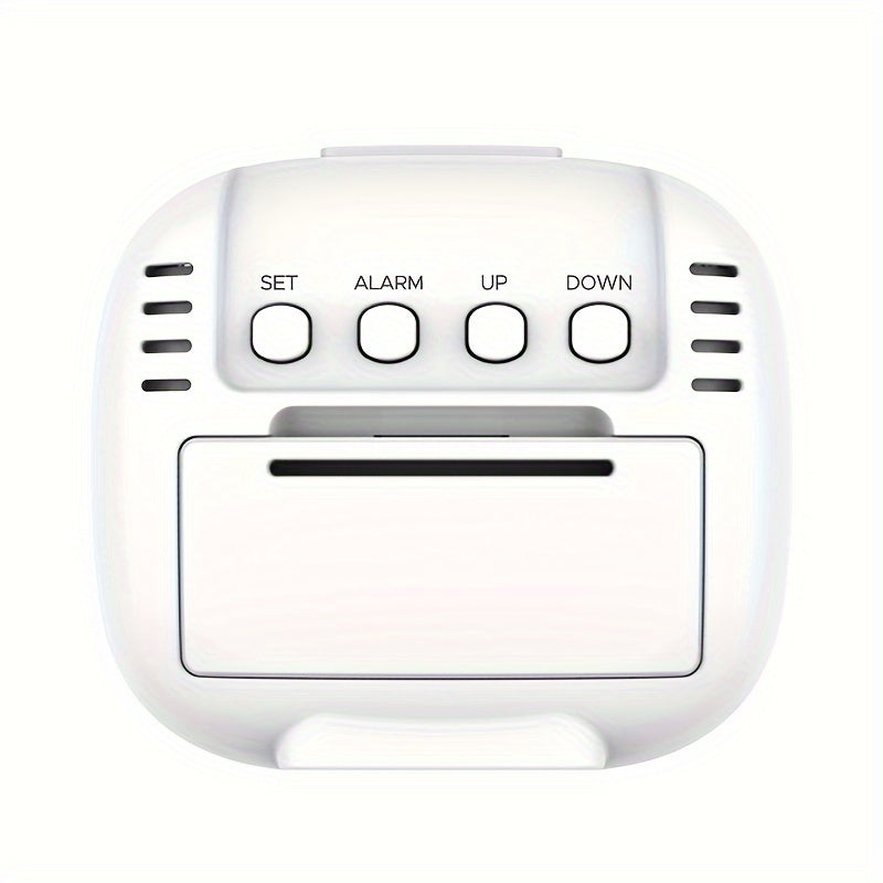 TimeView Clock - Mini Square Alarm Clock with Temperature Display