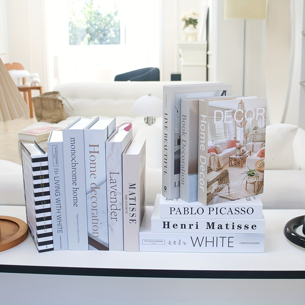 CityCharm - Set of 12 Decorative Faux Books for Modern Interiors