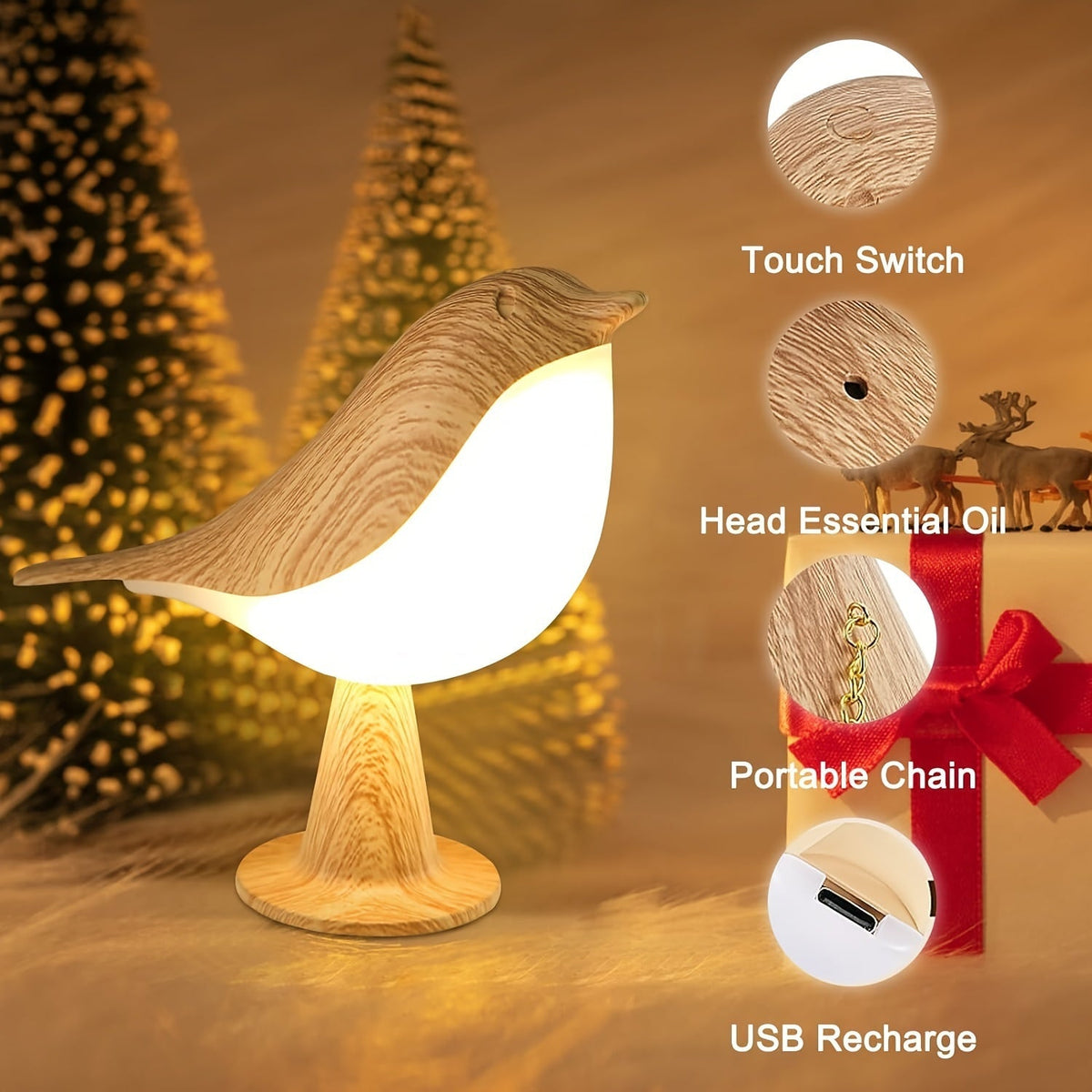 BrightNest - Touch USB LED Bird Table Lamp