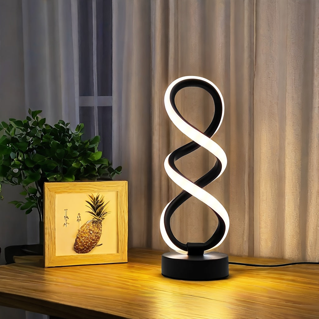 SpiraLux - Elegant Spiral Table Lamp with Adjustable Color